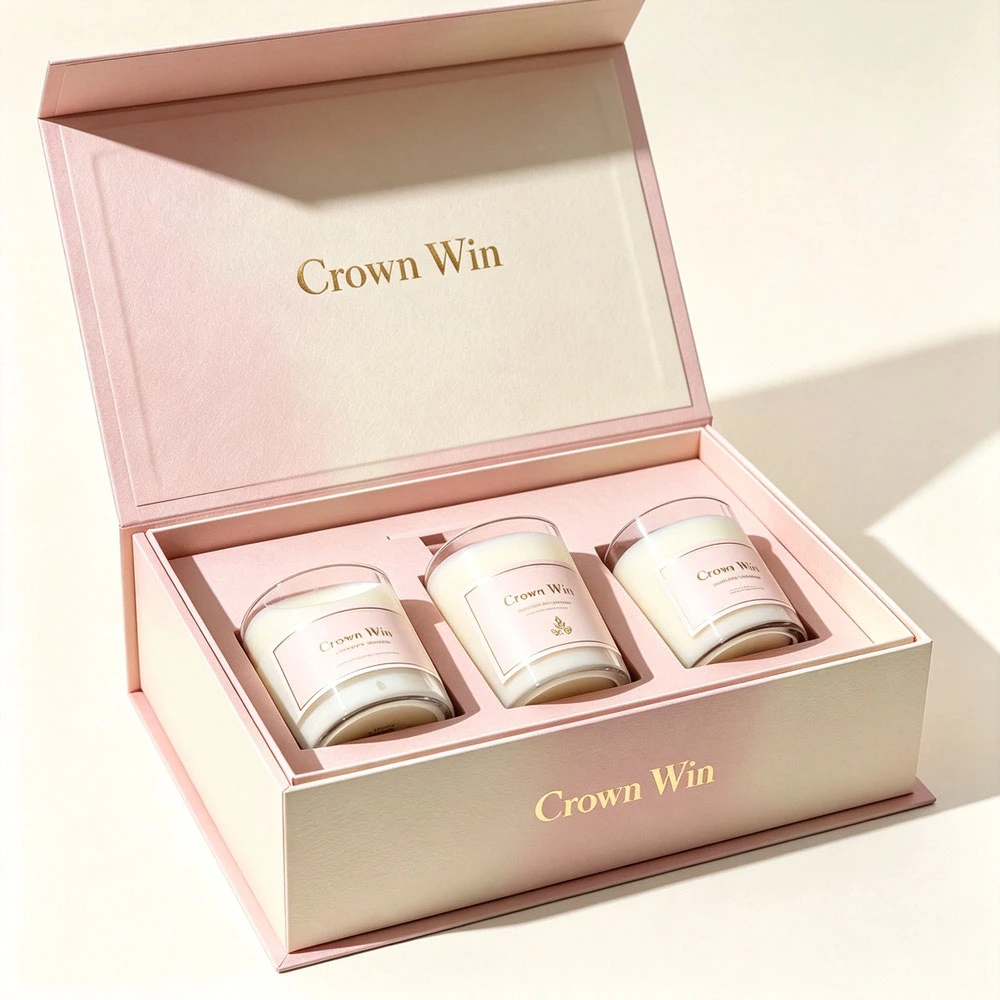Champagne Gold Magnetic Candle Box with EVA Insert