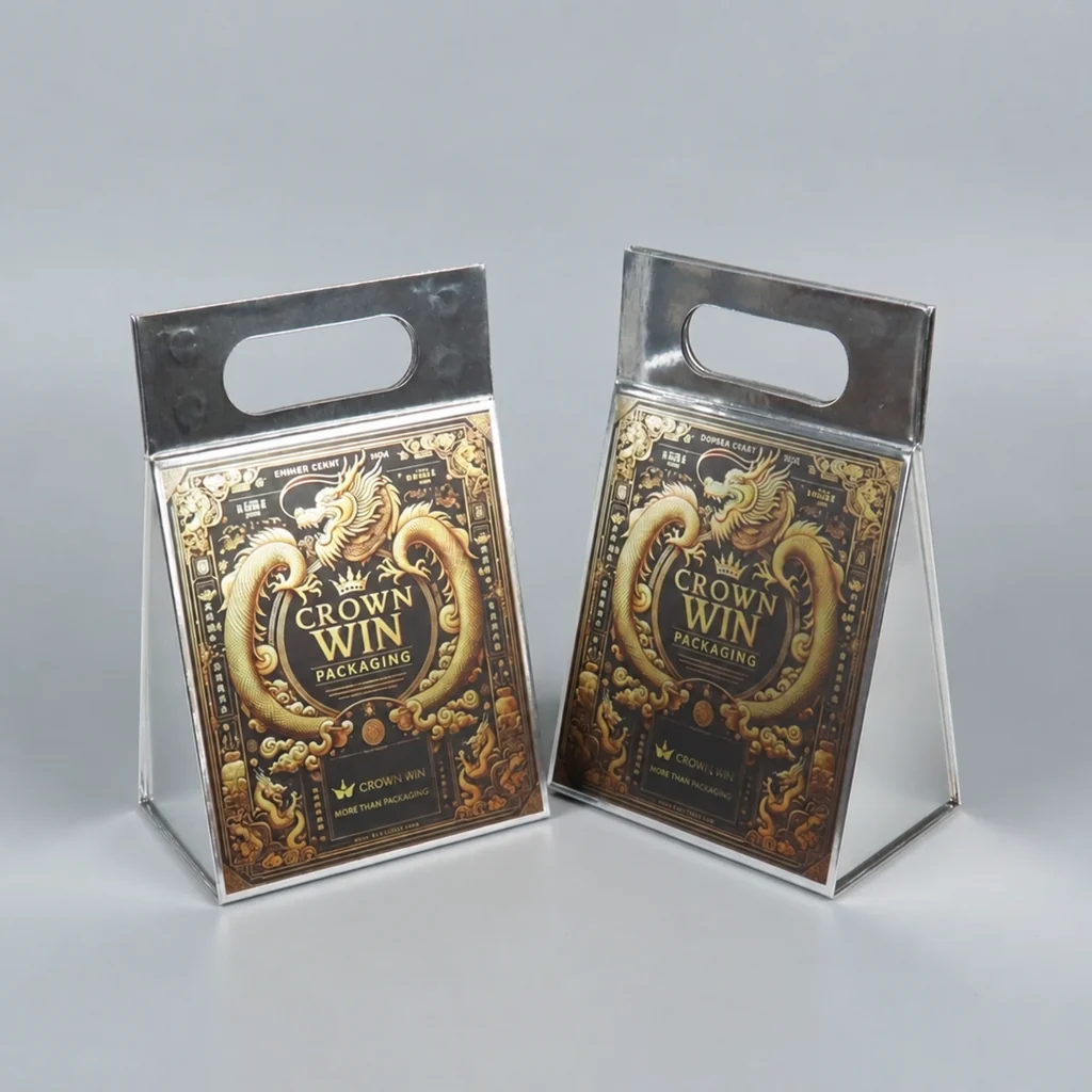 Textured Triangle Folding Perfume Box with Handle