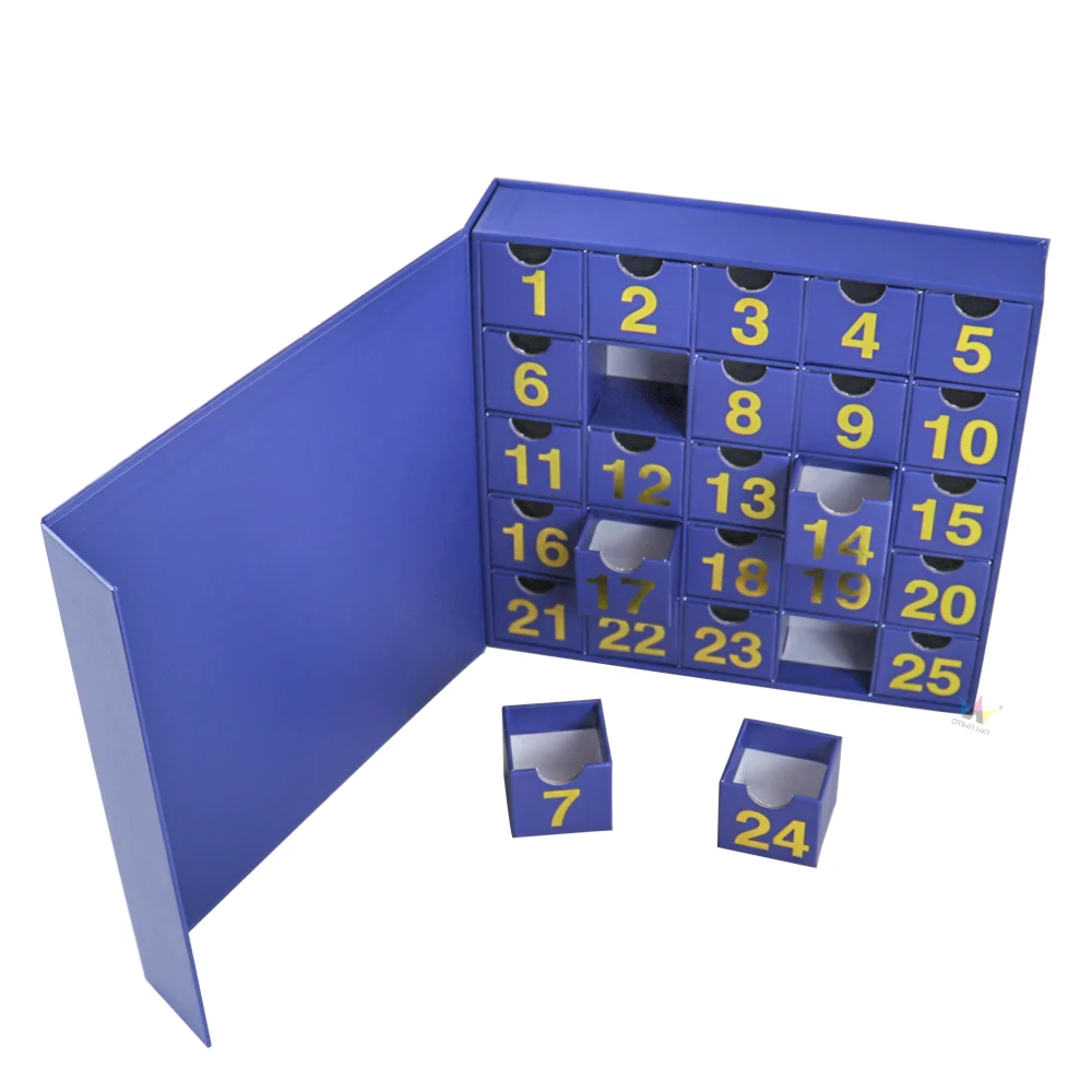 Navy Numbered Drawer Advent Calendar Box