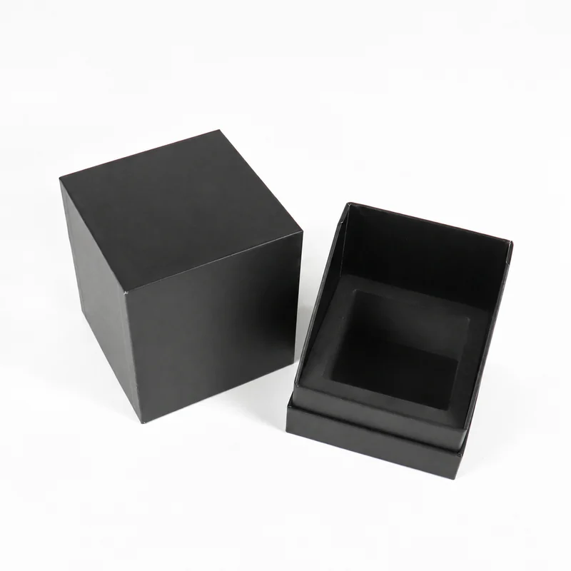 Black Rigid Candle Box with Deep Base