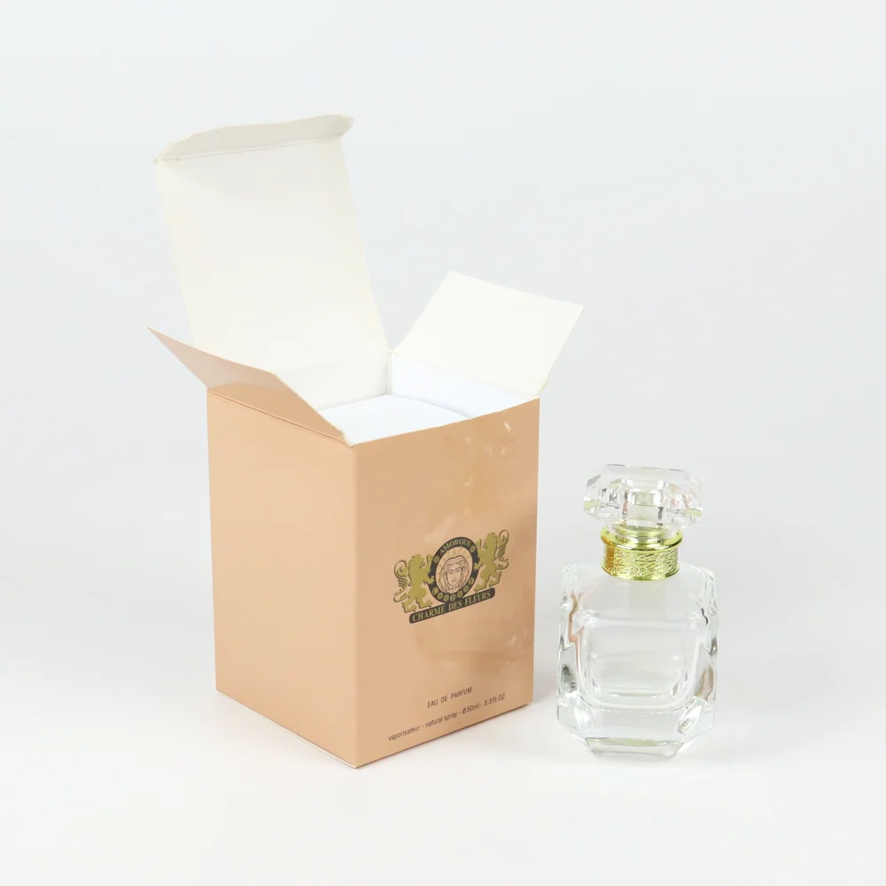 Nude Pink Perfume Carton with Gold Crest