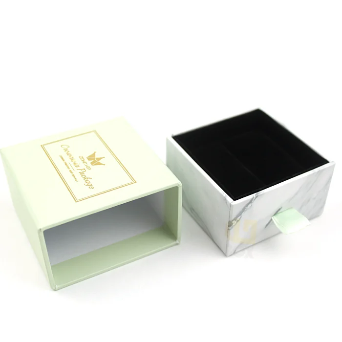 Mint and Marble Drawer Box with Foam Tray