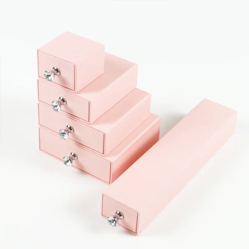 Blush Drawer Box Set with Crystal Knobs