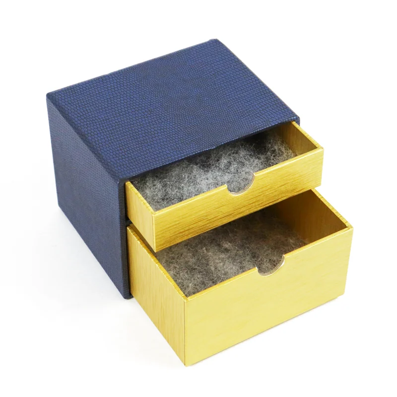 Navy Two-Tier Drawer Jewellery Box