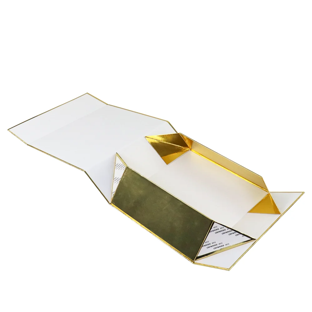 White Foldable Box with Gold Foil Lining