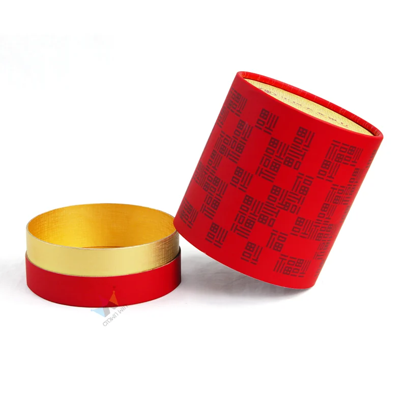 Red and Gold Rigid Paper Tube Box